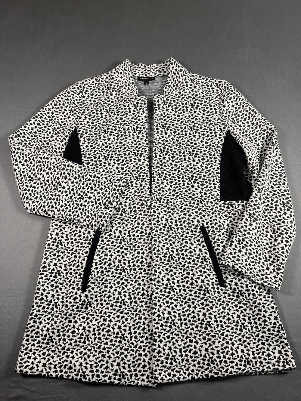Courtenay Black & White Printed Trench Coat